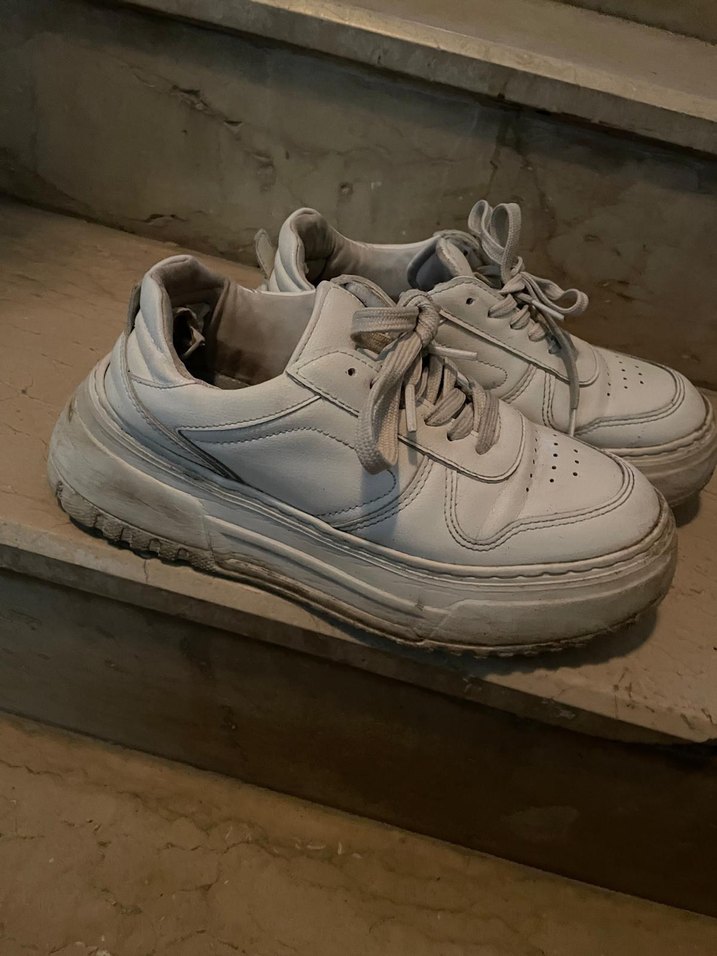 fil dişi rengi yüksek taban  Platform Kadın Spor Ayakkabı - Görsel 3