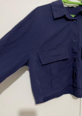 Düğmeli, Keten Kumaşlı Kadın Midi Gömlek - Görsel 3