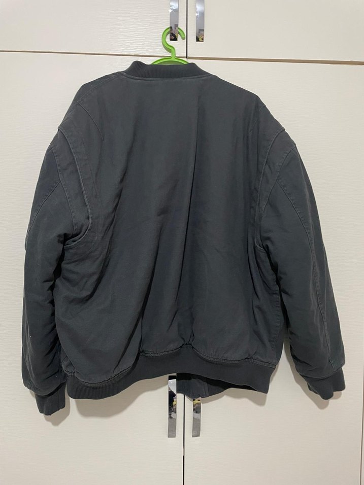 Gri Kadın Bomber Ceket Fermuarlı - Görsel 2