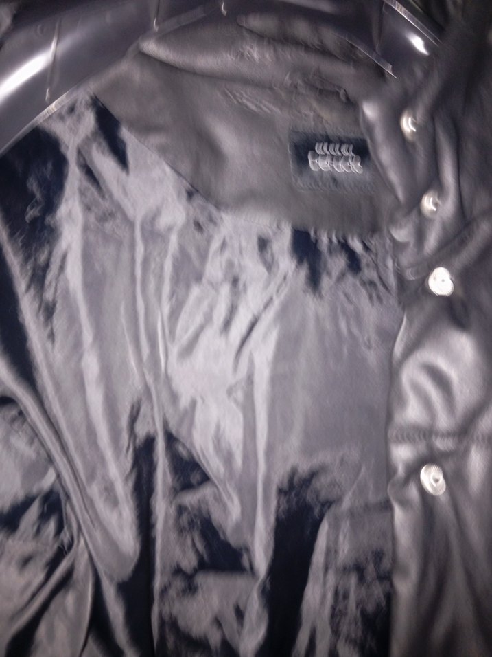 Düğmeli Siyah şişme Deri Kadın Ceket - Görsel 4