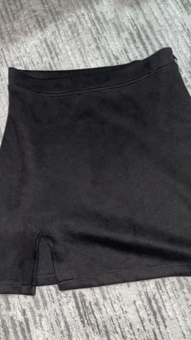 Siyah kadife Mini Etek - Görsel 2