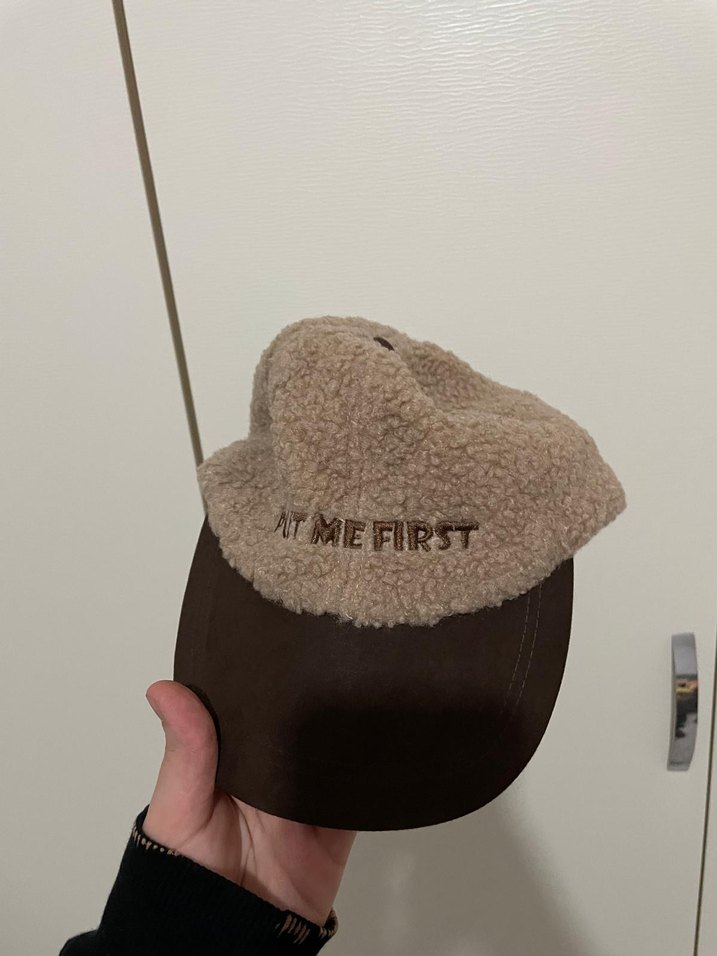 Bej Kadın Puff Şapka - Görsel 5