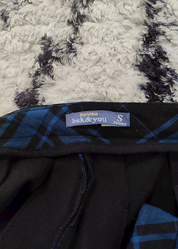 Mavi Pilili Kısa Mini Etek - Görsel 2