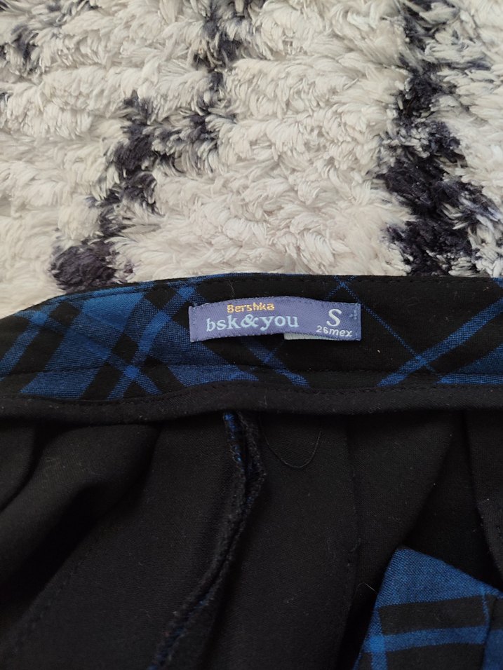 Mavi Pilili Kısa Mini Etek - Görsel 2