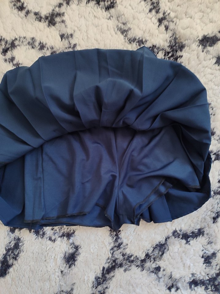 Kemer Detaylı Lacivert Mini Etek - Görsel 4