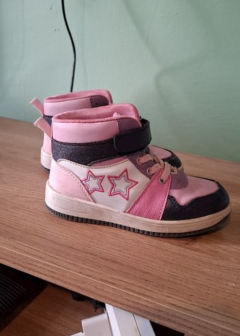 Kız Çocuk Pembe Yıldızlı Spor Ayakkabı - Görsel 2