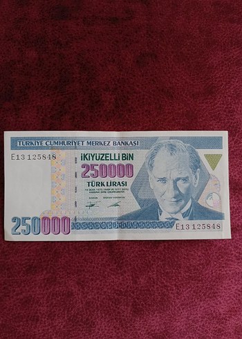 250000 Türk Lirası Hatıra Banknotu