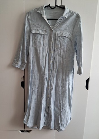 Düğmeli Mavi Tunik