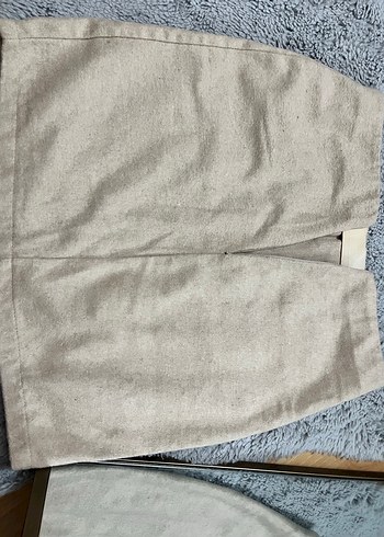 Bej Keten Mini Kalem Etek - Görsel 3