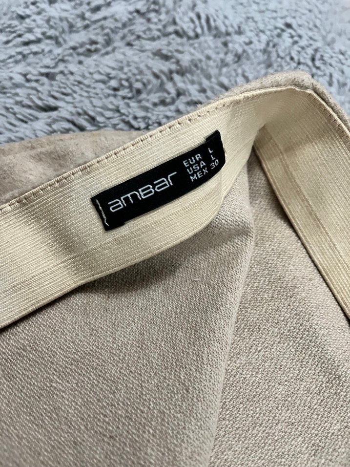 Bej Keten Mini Kalem Etek - Görsel 4