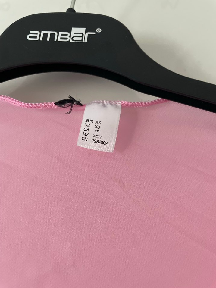 Pembe V Yakalı Uzun Kollu Drapeli Bluz - Görsel 4