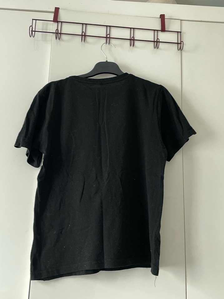 Erkek Siyah Baskılı Pamuklu Tişört - Görsel 2