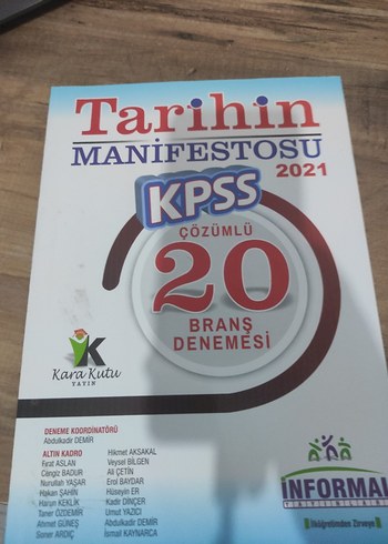 KPSS Tarihin Manifestosu 20 Branş Denemesi 2021
