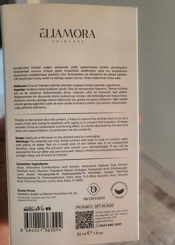 Beden Renk Eliamora Yaşlanma Karşıtı Lifting Serum 30ml