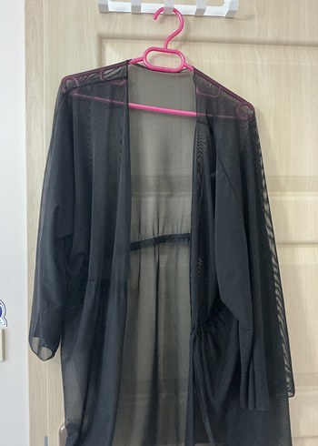Trendyol & Milla Siyah Uzun Kollu Midi Kadın Kimono
