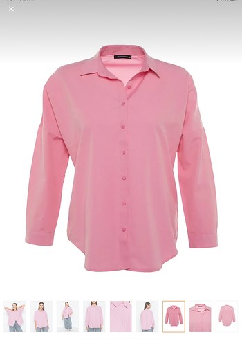 Trendyol & Milla Pembe Düğmeli Salaş Kadın Gömlek