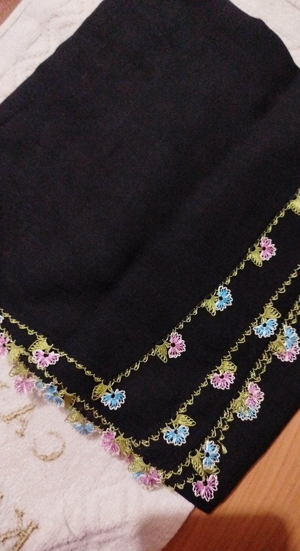 Boncuk İşlemeli Çok Renkli Kadın Şal - Görsel 3