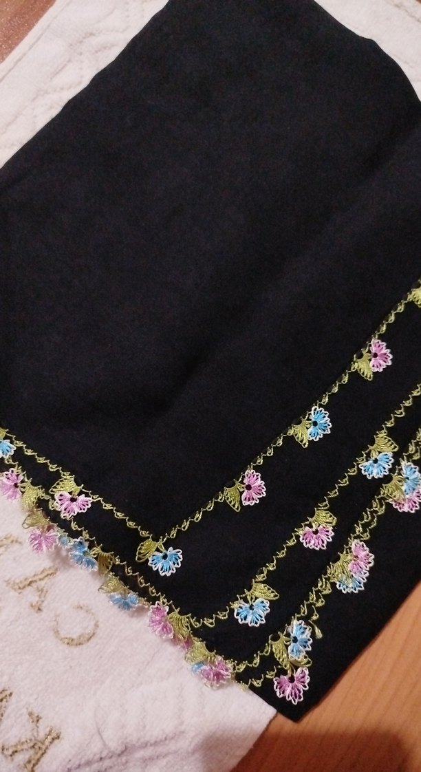 Boncuk İşlemeli Çok Renkli Kadın Şal - Görsel 4