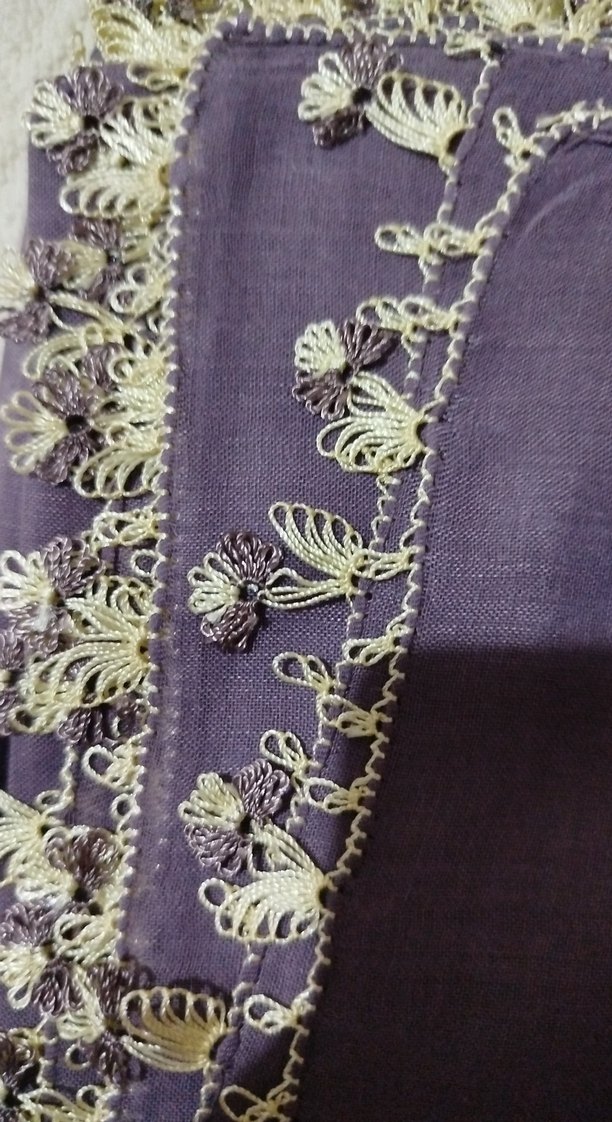 Mor Dantel Detaylı Bohem Kadın Şal - Görsel 3