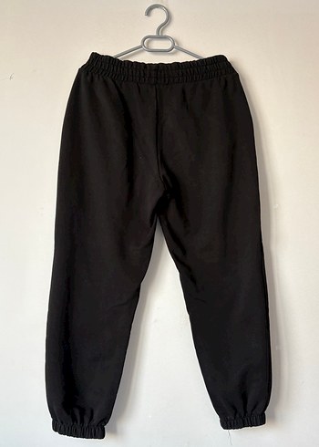 Siyah Bol Kesim Kadın Eşofman Altı - Görsel 2