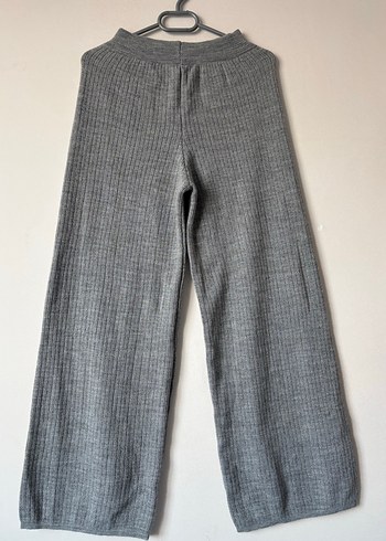Gri Örgü Kadın Yün Pantolon - Görsel 2