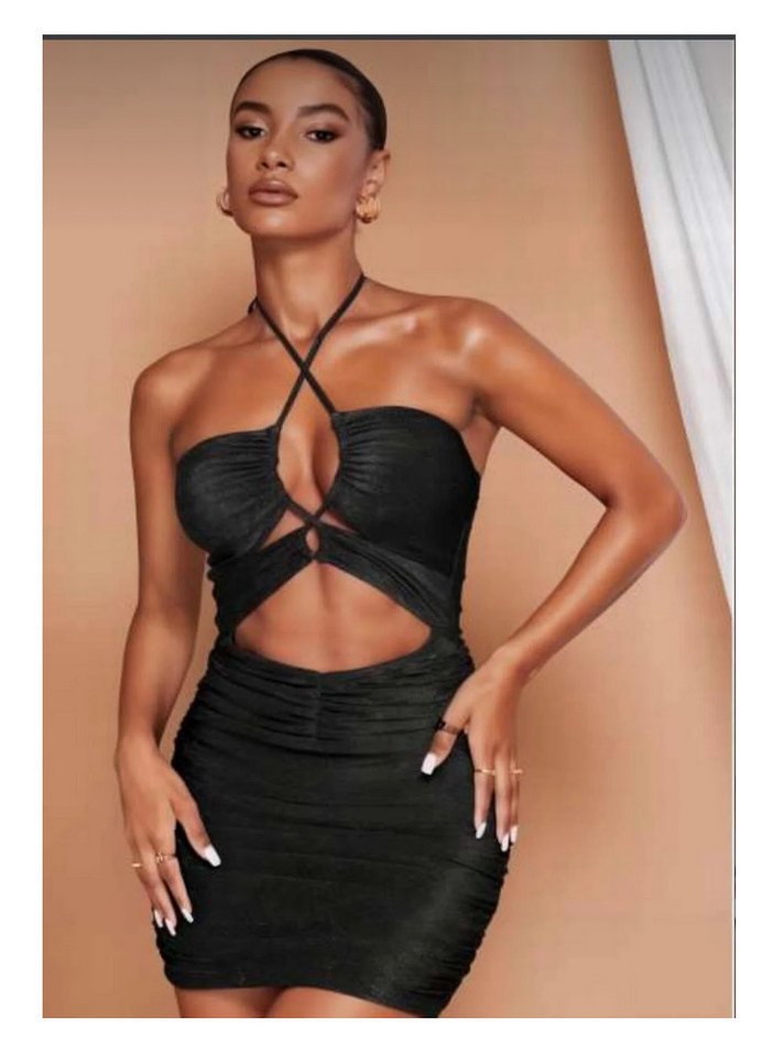 Siyah Simli Mini Elbise - Görsel 2