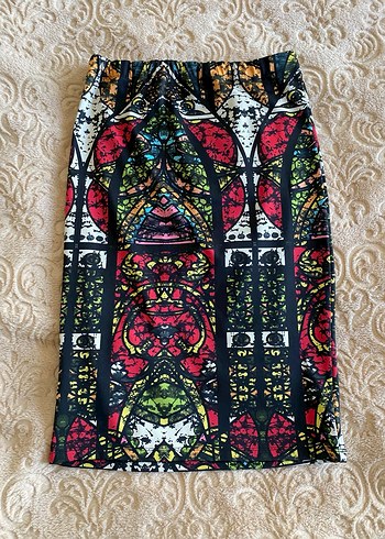 Renkli Gotik Midi Kalem Etek - Görsel 2