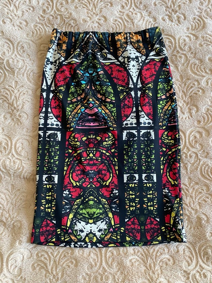 Renkli Gotik Midi Kalem Etek - Görsel 2