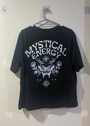 Mavi Kadın Siyah Baskılı Oversize Tişört
