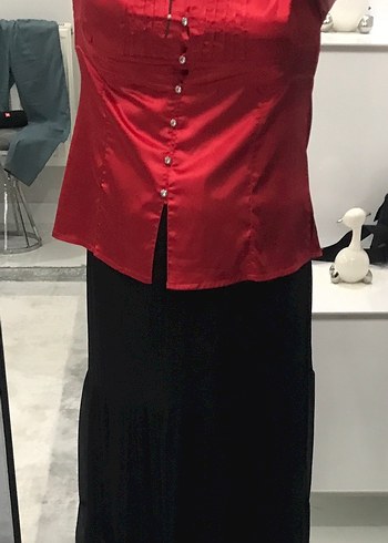 Saten İpek parlak taş pırlanta düğmeli gömlek - Görsel 7