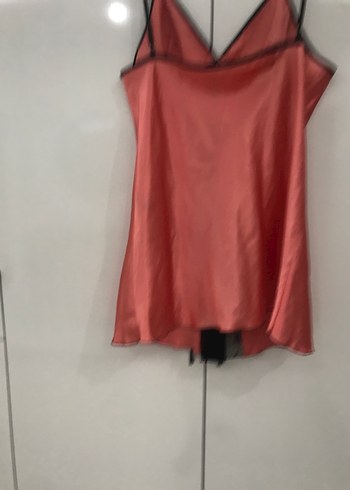 İnce Askılı Midi Parlak saten dantel detaylı gecelik - Görsel 6