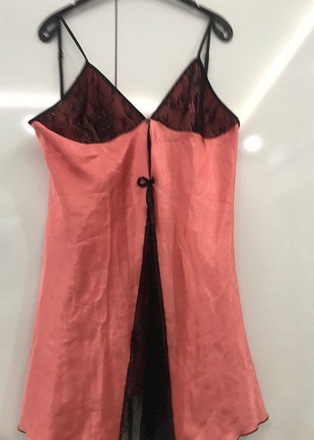 İnce Askılı Midi Parlak saten dantel detaylı gecelik - Görsel 8