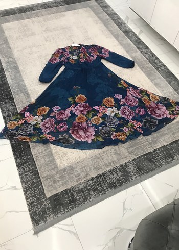 Şifon İpek tesettür elbise kolları dahil tam boy astarıdır . - Görsel 13