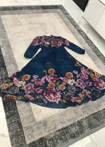 Şifon İpek tesettür elbise kolları dahil tam boy astarıdır . - Görsel 14