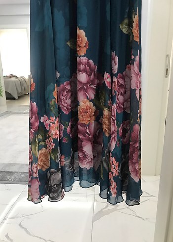 Şifon İpek tesettür elbise kolları dahil tam boy astarıdır . - Görsel 15