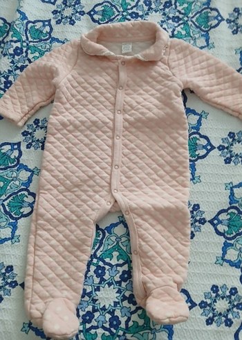 Düğmeli Pembe Bebek Kız Tulumu