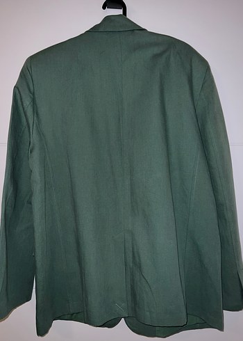 Zara Zara Yeşil Keten Kadın Blazer Ceket