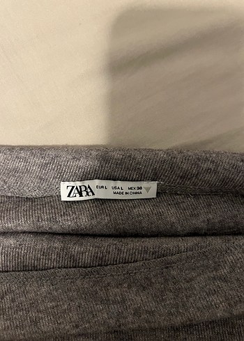 Zara Gri Tek Omuz Triko Bluz