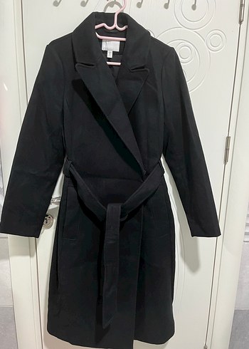 s Beden h&m siyah kuşaklı kaban