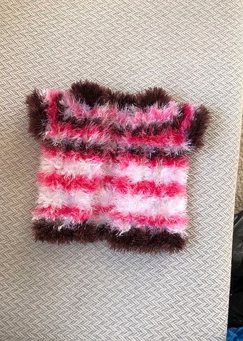 Pembe Kız Çocuk Örgü Kolsuz Yelek - Görsel 4