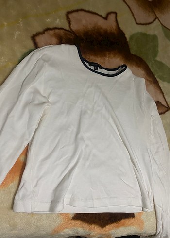 Beyaz Uzun Kollu Pamuklu Kadın Tişört - Görsel 2