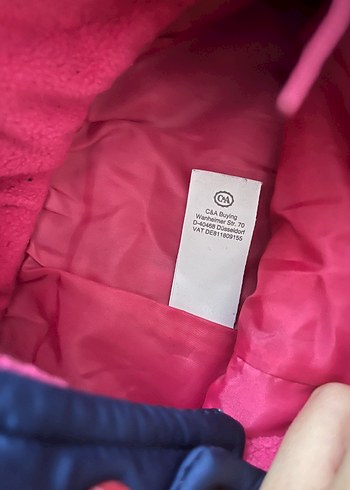 15-36 kg Beden pembe Renk Kız Çocuk Pembe Kapüşonlu Mont ve Lacivert Tulum kar tulumu