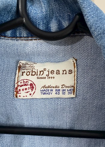 Robin Robin jeansDüğmeli Mavi Midi Denim Ceket
