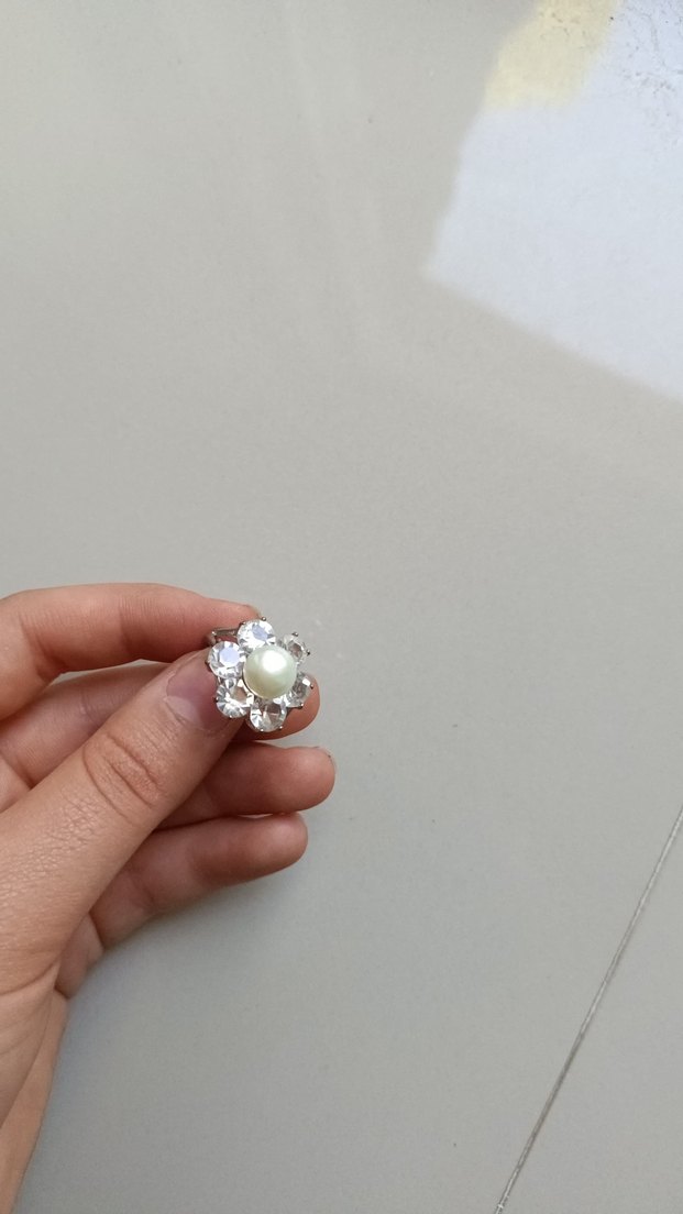 Beyaz İnci Boncuklu Midi Boy Kolye ve Yüzük - Görsel 2