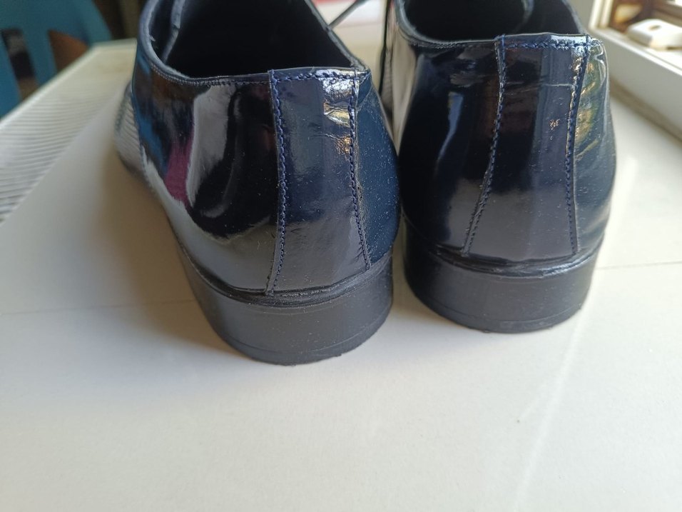 Lacivert Parlak Yılan Desenli Erkek Klasik Ayakkabı - Görsel 3