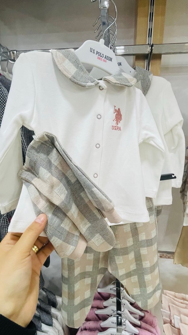 Uzun Kollu Pamuklu Bebek Takımı - Görsel 2