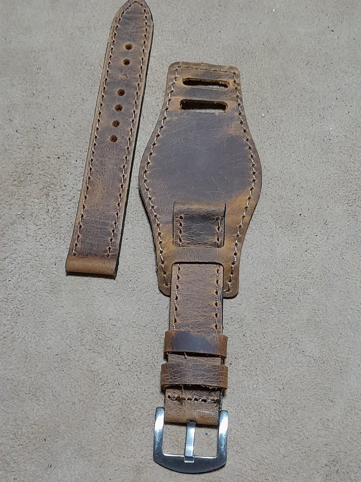 Vintage Bej Biker Erkek Saat Kayışı - Görsel 5