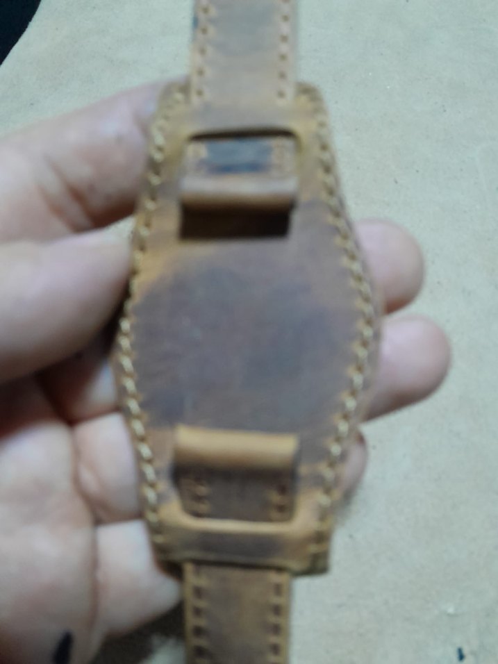 Vintage Bej Biker Erkek Saat Kayışı - Görsel 3