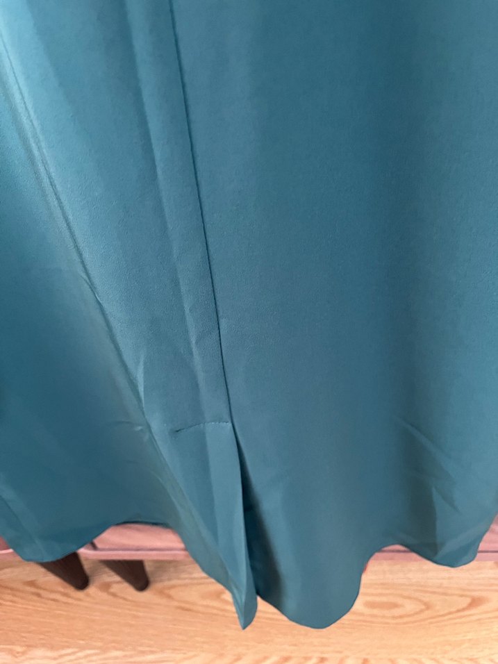 Fiyonklu Turkuaz Uzun Kadın Etek - Görsel 2