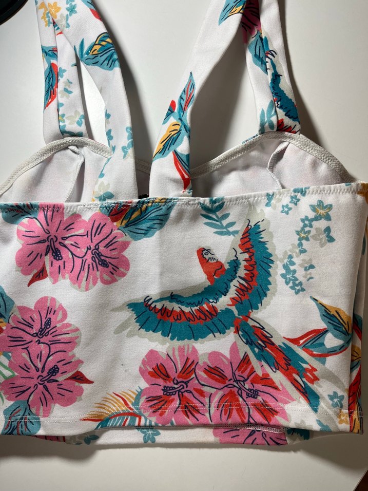 Renkli Bohem Desenli Kadın crop - Görsel 2